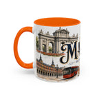 Madrid Coffee Mug | Spain Travel Souvenir | Vintage Illustrated City Gift | 11 oz 15 oz Accent Mug