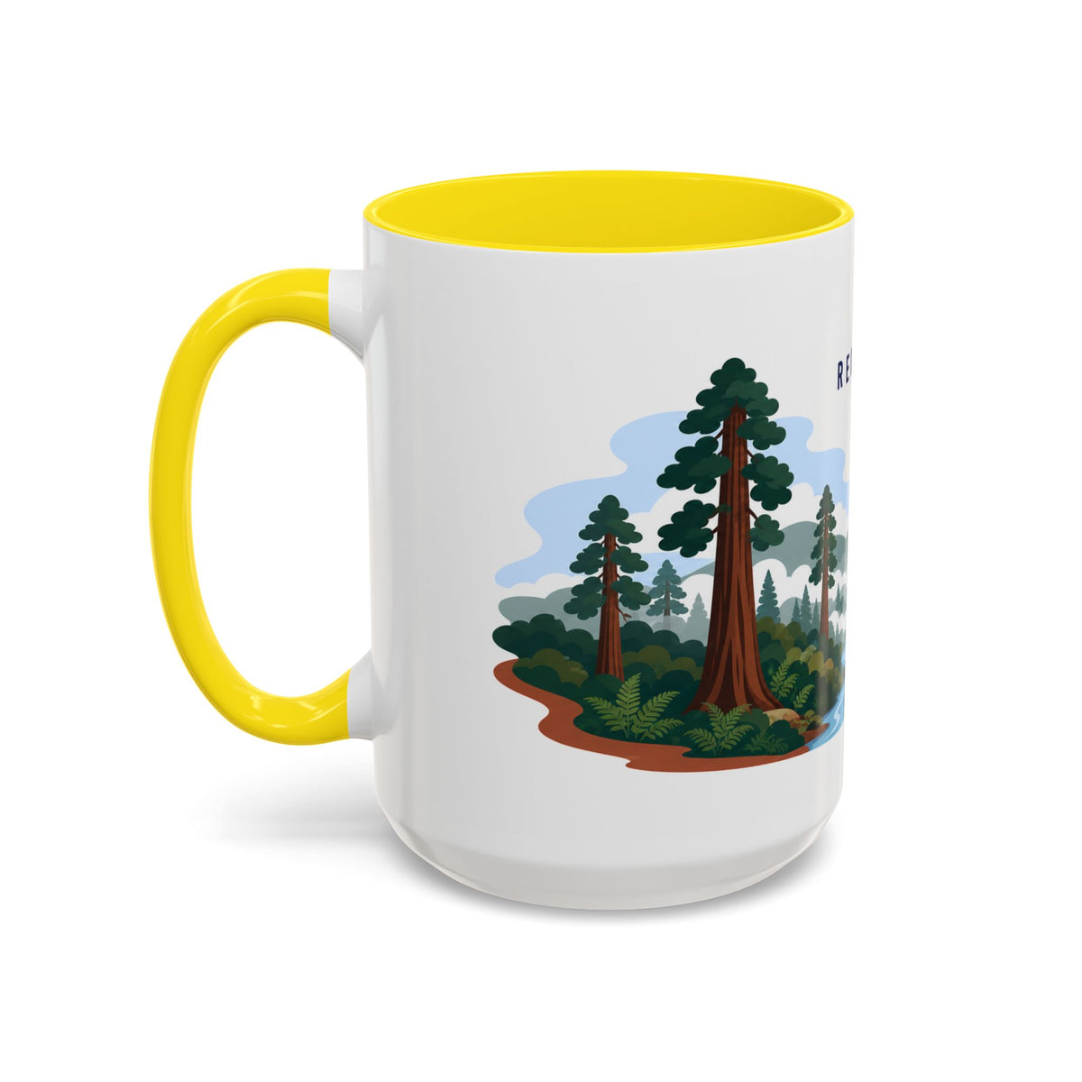 Redwood National Park Coffee Mug | Solid Color Block Park Souvenir | 11oz 15oz Accent Mug