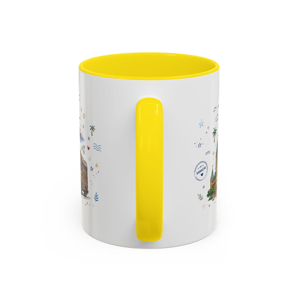 Karachi Coffee Mug | Pakistan Souvenir Travel Gift | Accent Color Ceramic 11oz 15oz