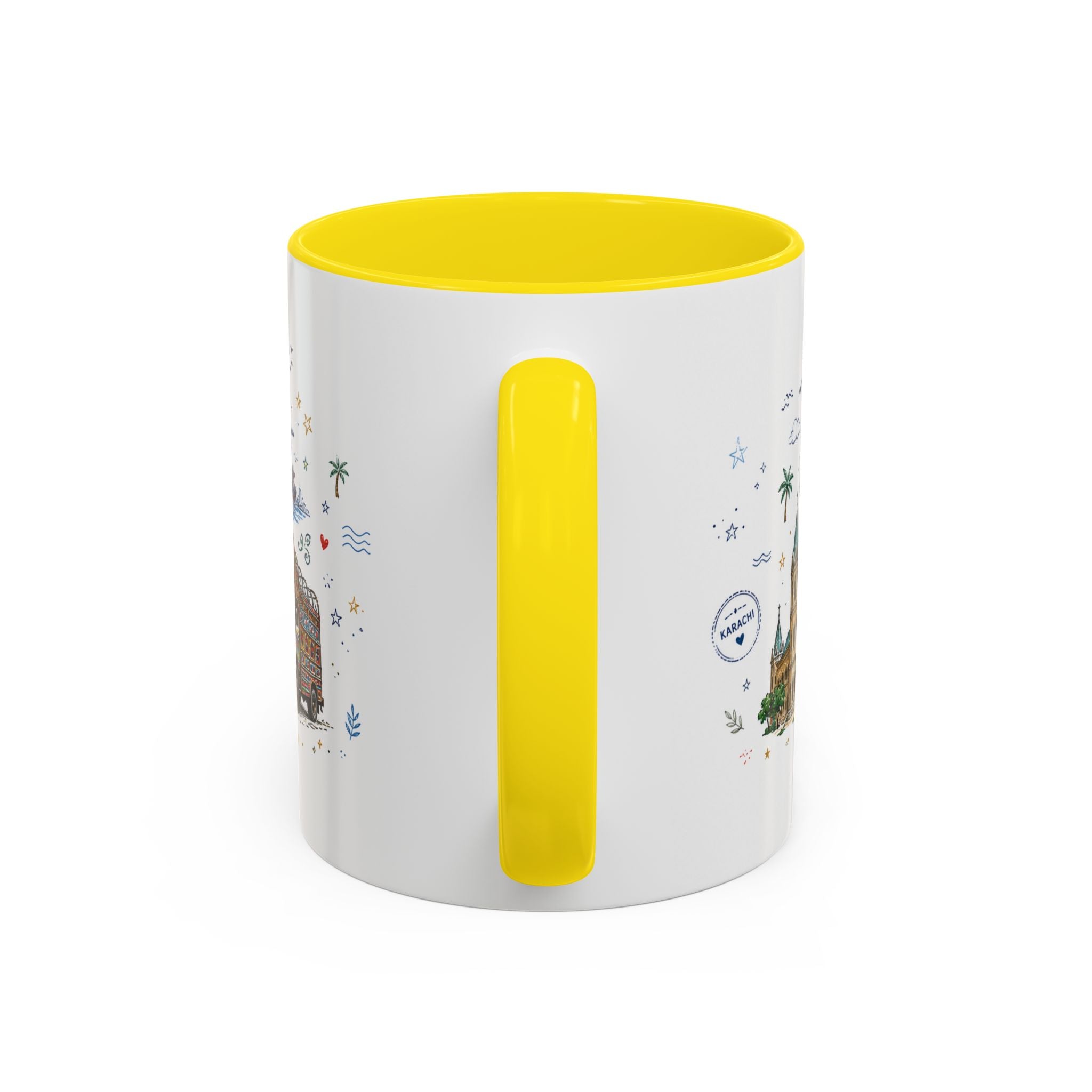 Karachi Coffee Mug | Pakistan Souvenir Travel Gift | Accent Color Ceramic 11oz 15oz