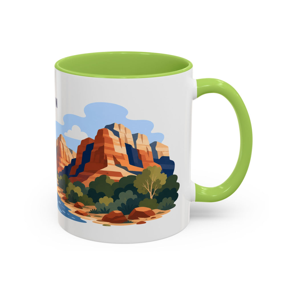Zion National Park Coffee Mug | Solid Color Block Park Souvenir | 11oz 15oz Accent Mug