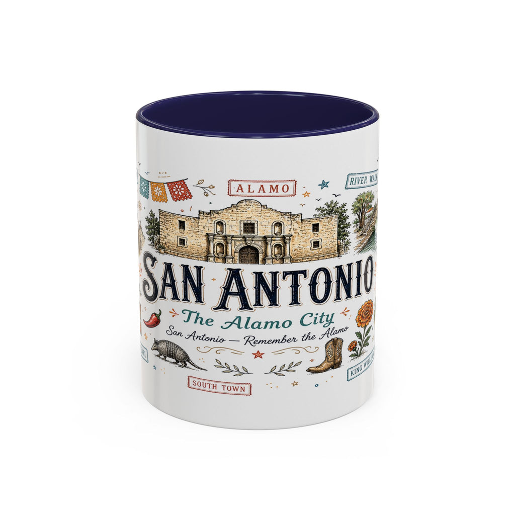 San Antonio Coffee Mug | Texas Souvenir City Gift | Accent Color Ceramic 11oz 15oz