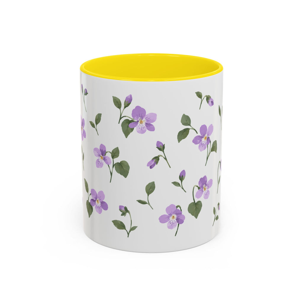 New Jersey Violet Mug, State Flower Floral Coffee Cup, 11oz Botanical Gift