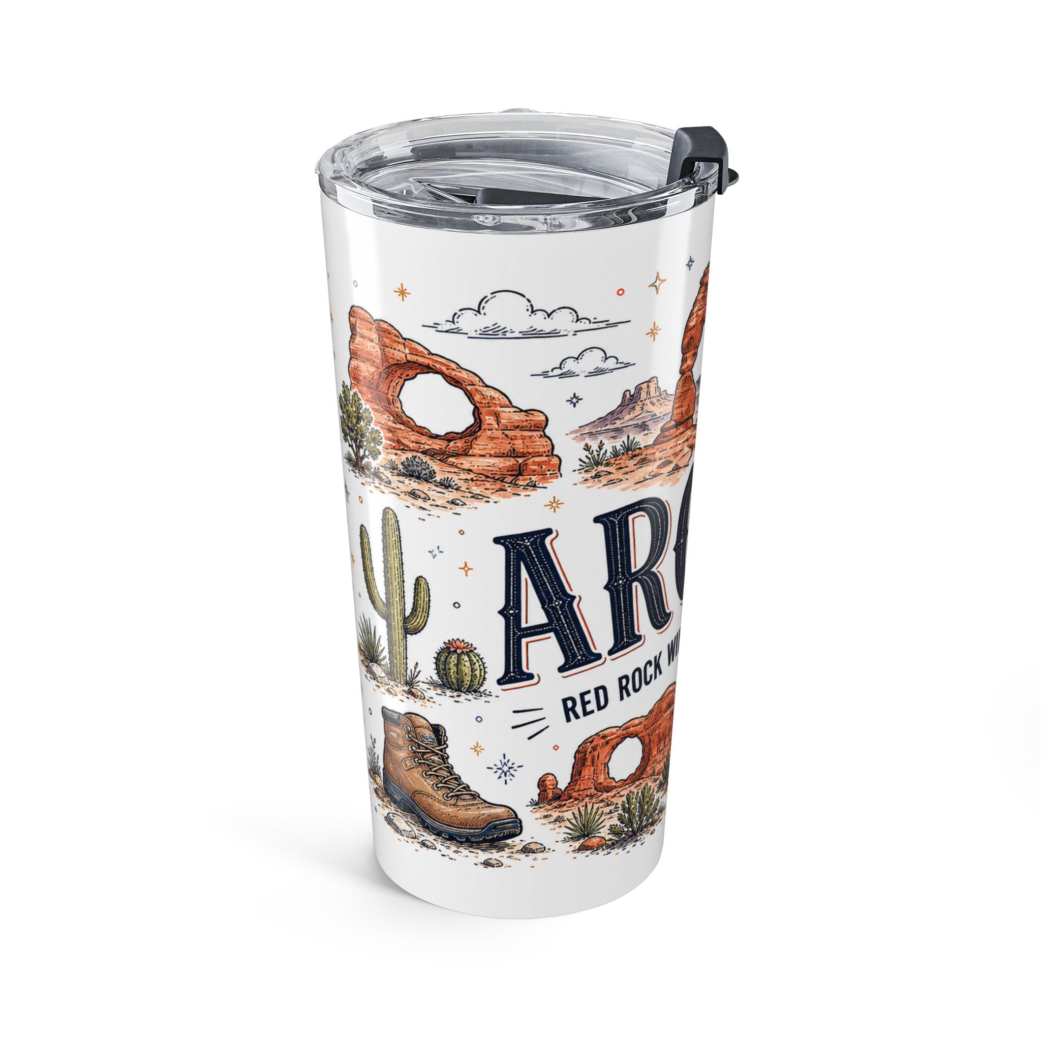 Arches National Park 20oz Tumbler | Utah Desert Hiking Gift | Insulated Stainless Steel Travel Cup