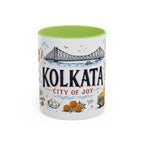 Kolkata Coffee Mug | India Souvenir Travel Gift | Accent Color Ceramic 11oz 15oz