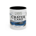 Crater Lake National Park Coffee Mug | Oregon Volcano Blue Lake Hiking Gift | Accent Color Ceramic 11oz 15oz