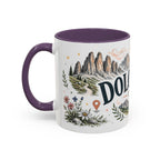 Dolomites Coffee Mug | Travel Destination Souvenir Gift | Accent Color Ceramic 11oz 15oz