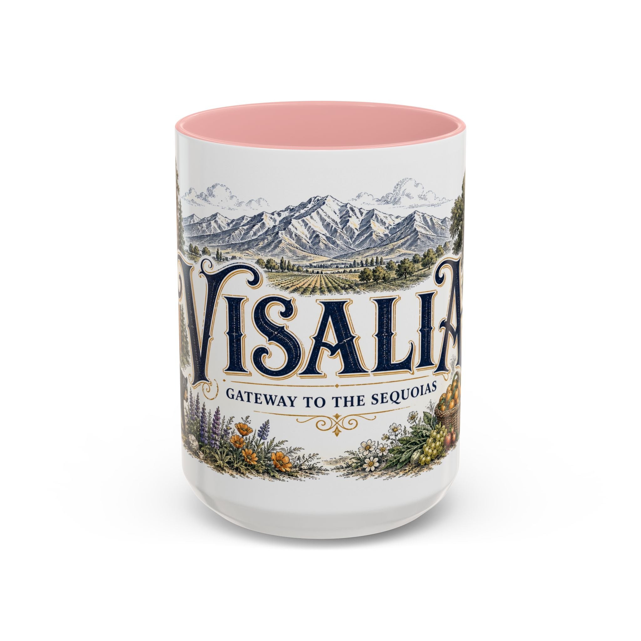 Visalia Coffee Mug | United States Travel Souvenir | Vintage Illustrated City Gift | 11 oz 15 oz Accent Mug