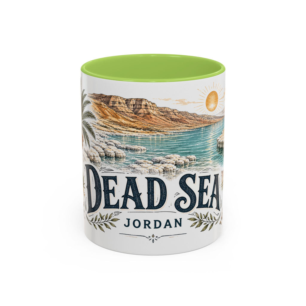 Dead Sea Mug, Jordan Travel Souvenir, Bucket List Gift, Accent Ceramic Coffee Mug 11oz 15oz