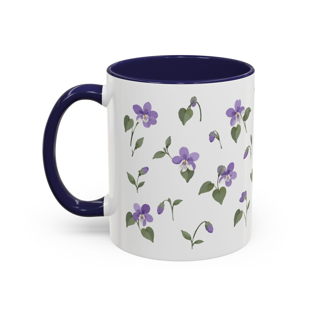 Rhode Island Violet Mug, State Flower Floral Coffee Cup, 11oz Botanical Gift