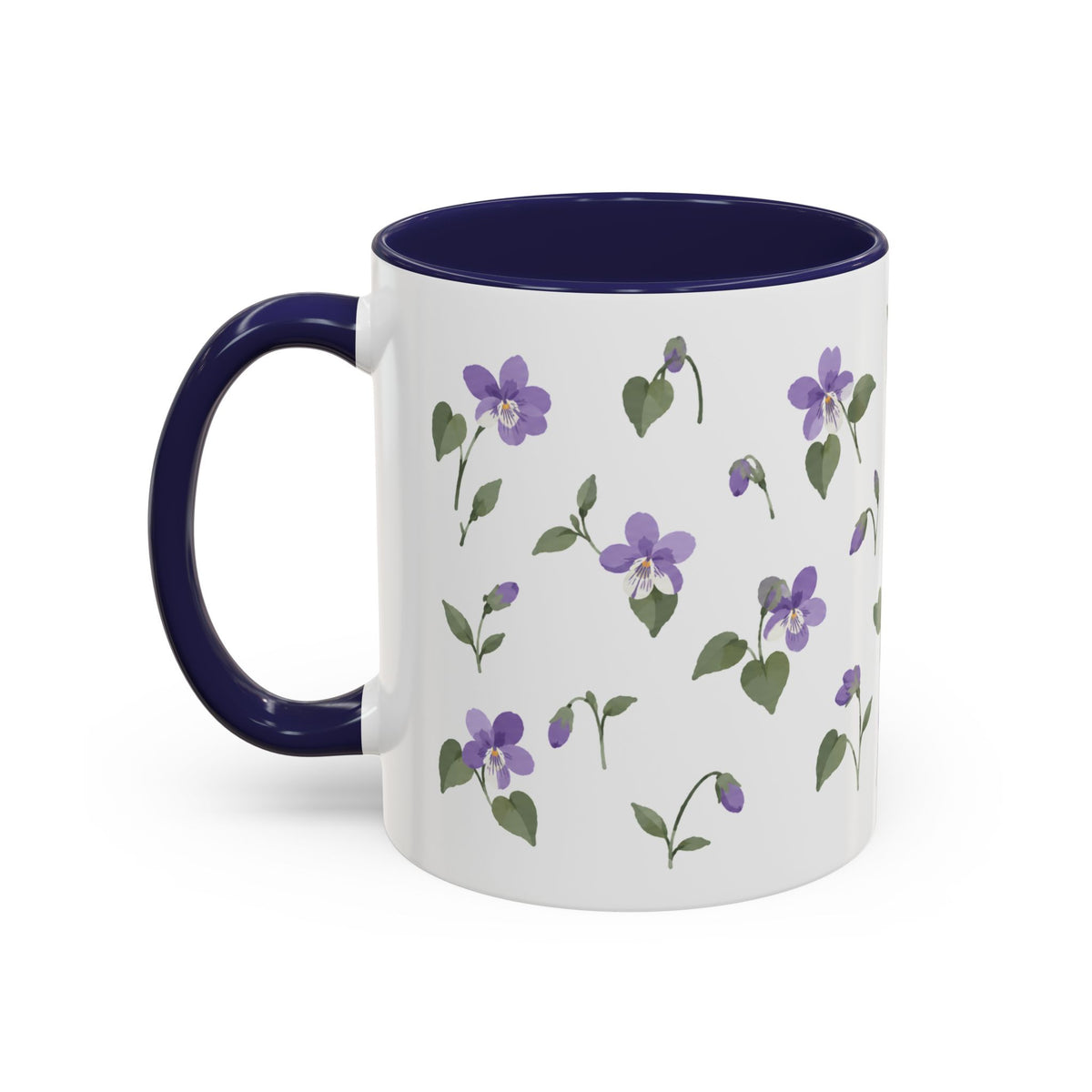 Rhode Island Violet Mug, State Flower Floral Coffee Cup, 11oz Botanical Gift