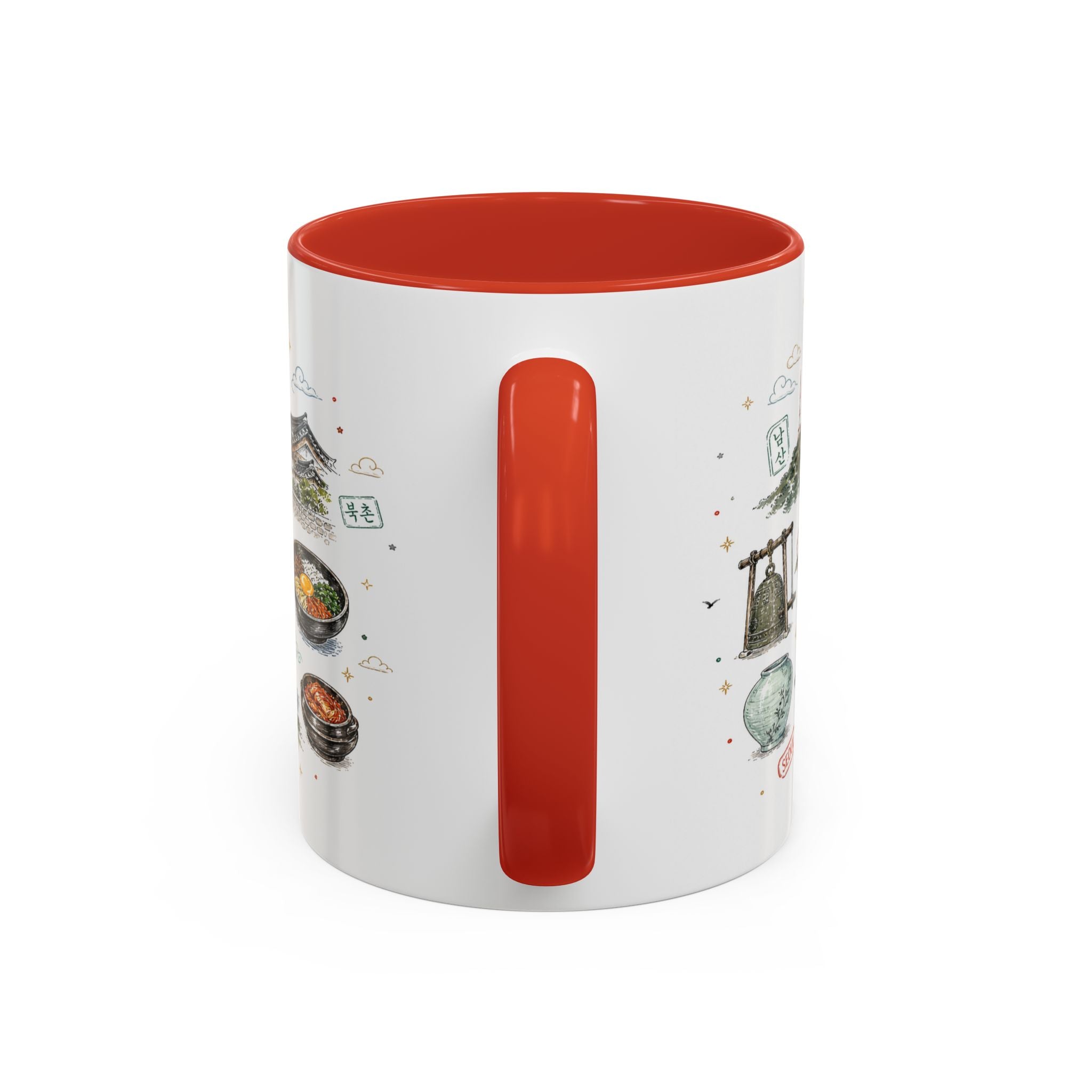 Seoul Coffee Mug | Korea Souvenir Travel Gift | Accent Color Ceramic 11oz 15oz