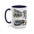 Penang Island Coffee Mug | Malaysia Travel Souvenir | Vintage Illustrated City Gift | 11 oz 15 oz Accent Mug