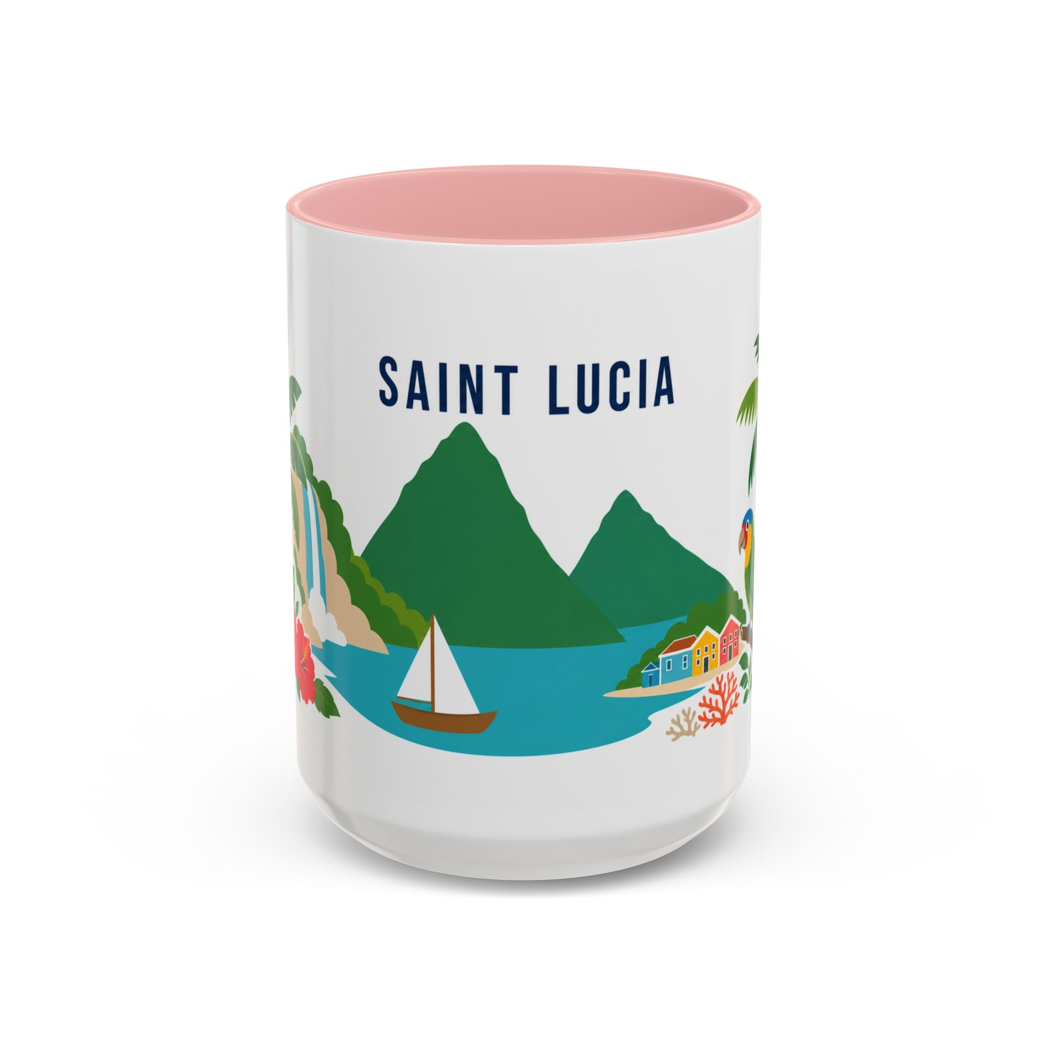 Saint Lucia Coffee Mug | Travel Souvenir Accent Mug | Country Gift Ceramic Cup 11oz 15oz