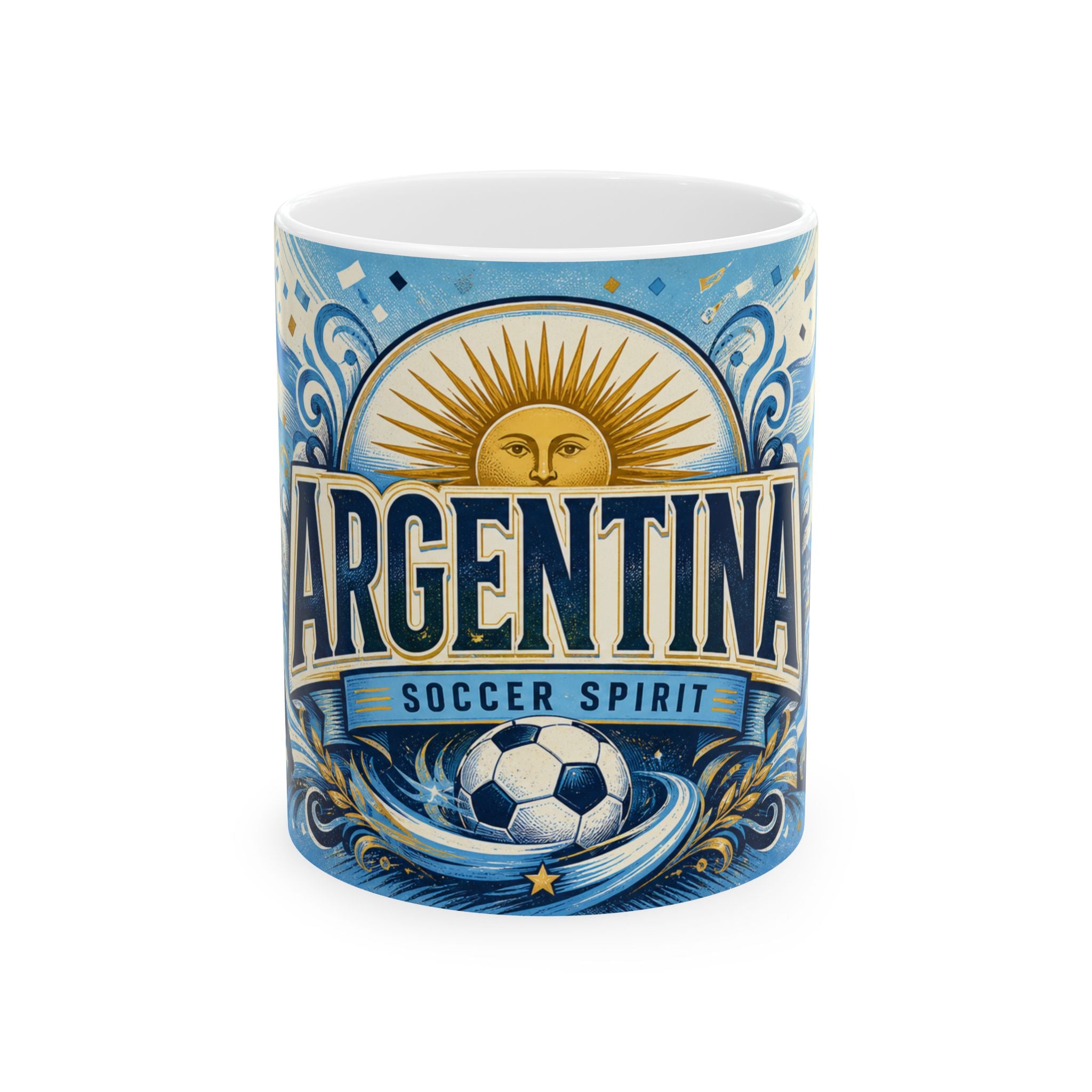 Argentina Soccer Spirit Coffee Mug | Soccer Fan Gift | Ceramic 11oz 15oz Match Day Cup