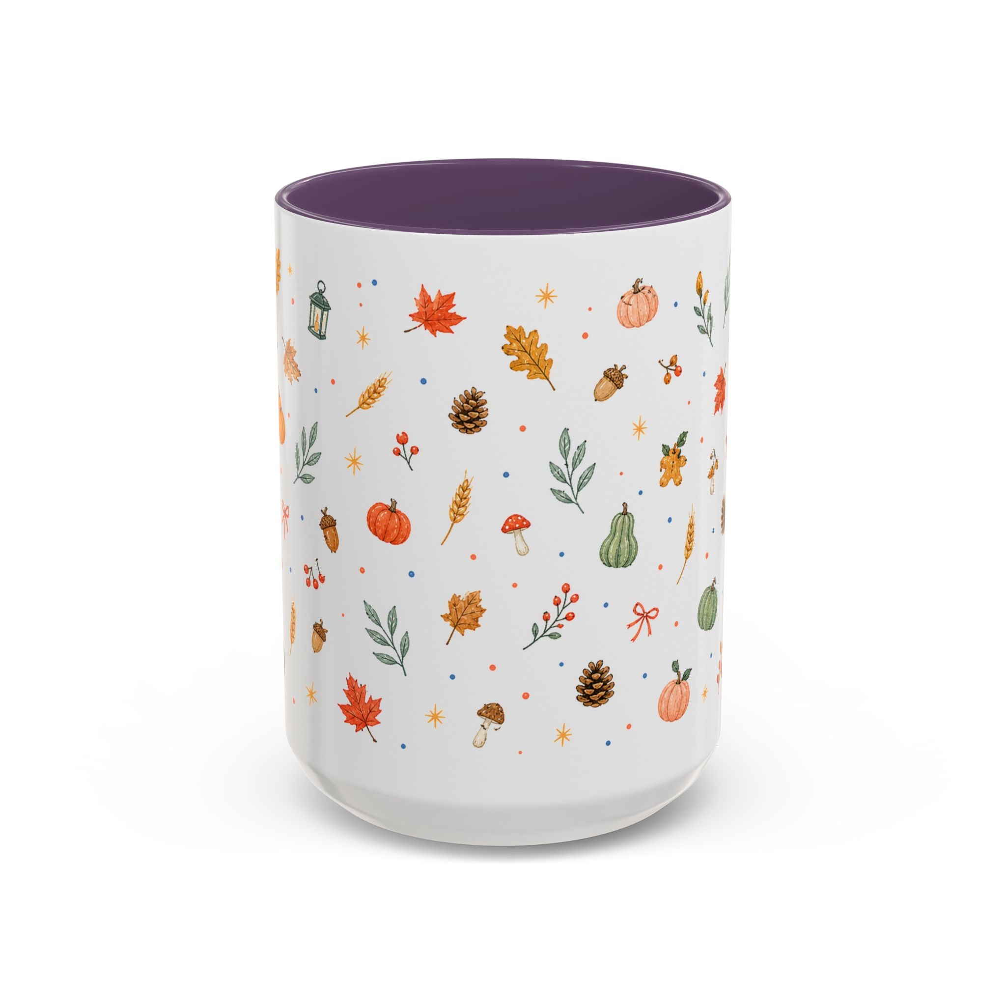 Thanksgiving Mug | Watercolor Autumn Harvest Gift | Pumpkin Leaf Accent Coffee Cup 11oz 15oz