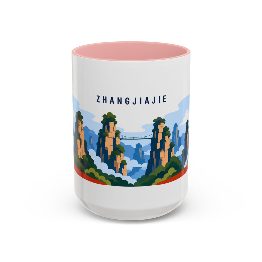 Zhangjiajie Coffee Mug | Travel Destination Souvenir Gift | Accent Color Ceramic 11oz 15oz