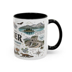 Glacier Coffee Mug | National Park Hiking Montana Gift | Accent Color Ceramic 11oz 15oz