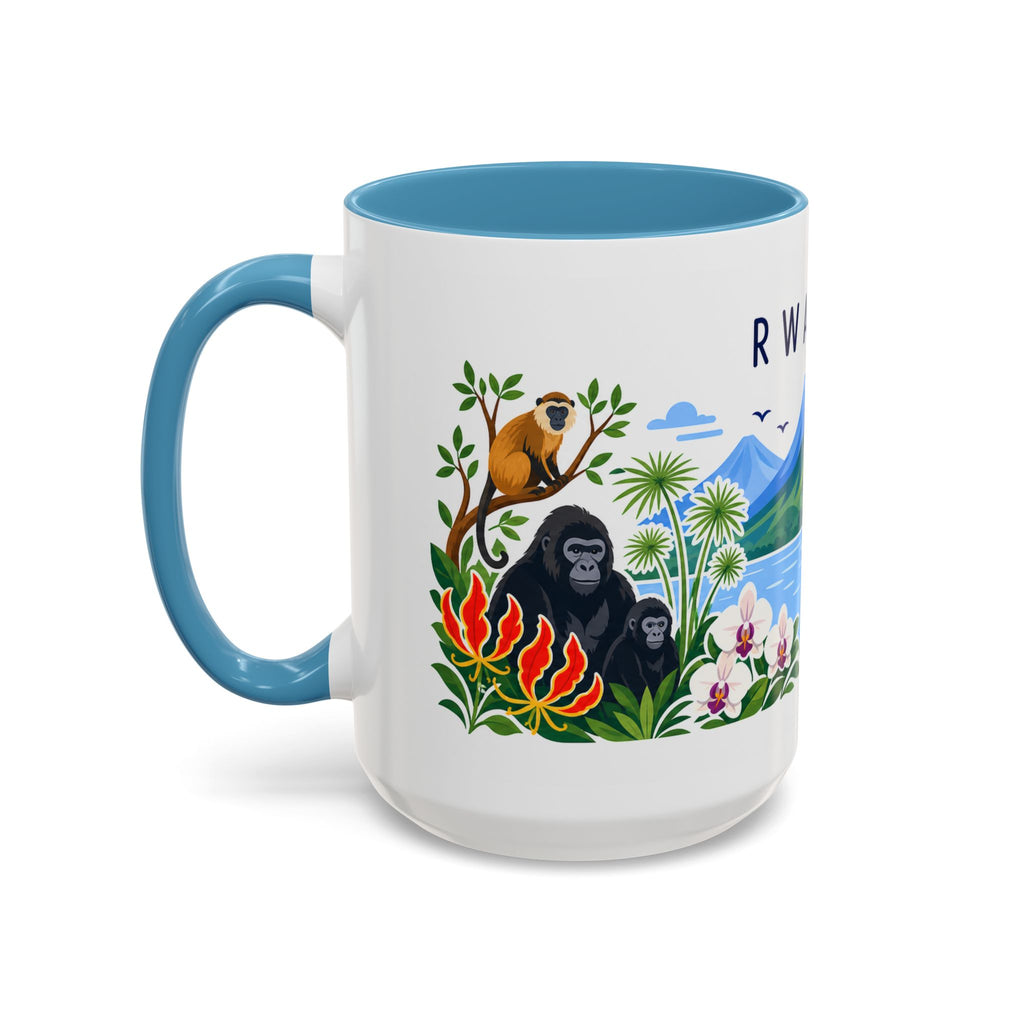 Rwanda Coffee Mug | Travel Souvenir Accent Mug | Country Gift Ceramic Cup 11oz 15oz