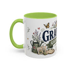 Grandma's Garden Of Love Coffee Mug | Gift From Grandkids | Accent Color Ceramic 11oz 15oz