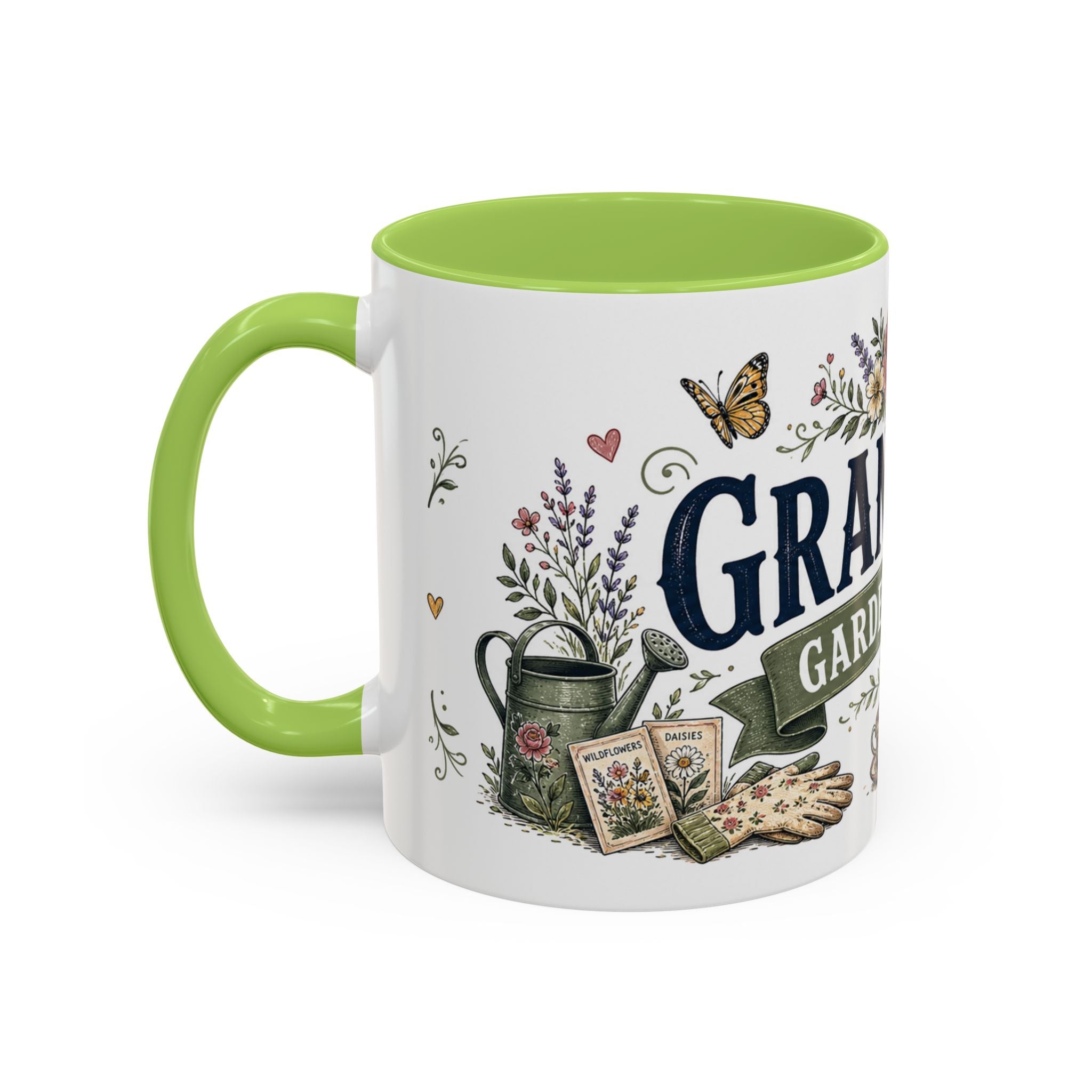 Grandma's Garden Of Love Coffee Mug | Gift From Grandkids | Accent Color Ceramic 11oz 15oz
