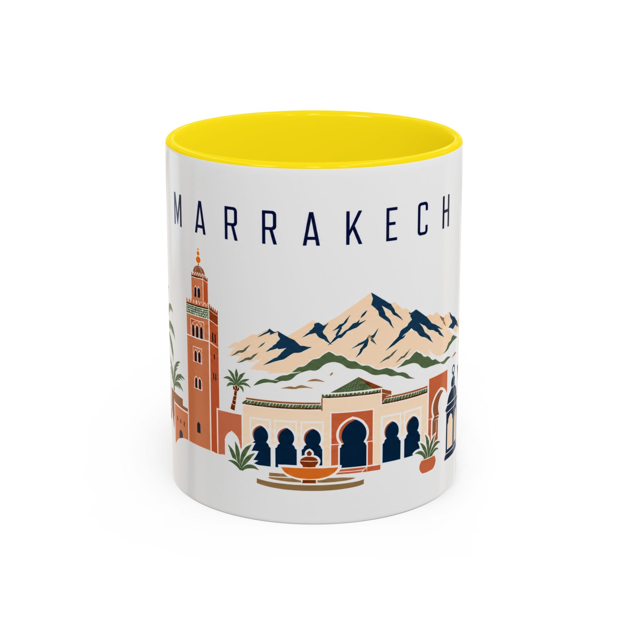 Marrakech Coffee Mug | Morocco Travel Souvenir | Porcelain Decal City Gift | 11oz 15oz Accent Mug