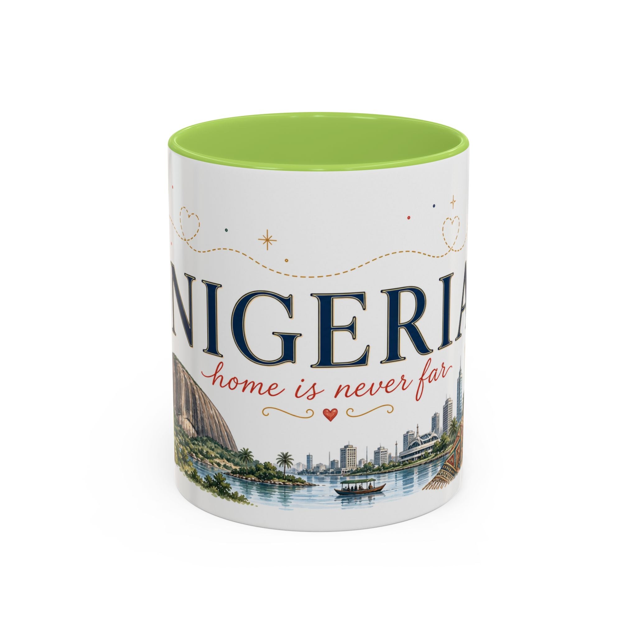 Nigeria Home Country Mug | Moving Away Gift | Long Distance Friendship | 11 oz 15 oz Accent Mug