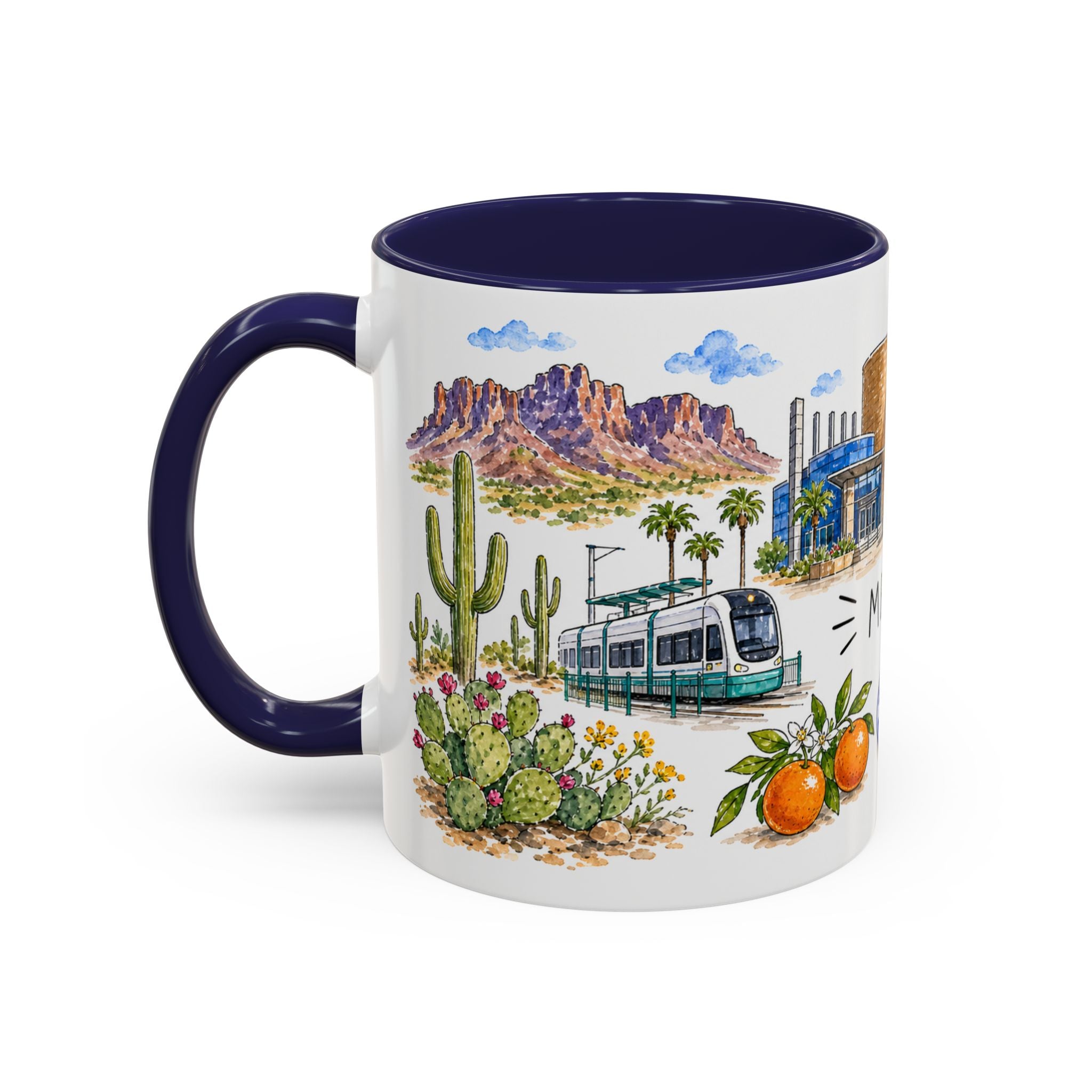 Mesa Illustrated Travel Mug | City Souvenir Accent Coffee Mug | 11oz 15oz Ceramic Cup