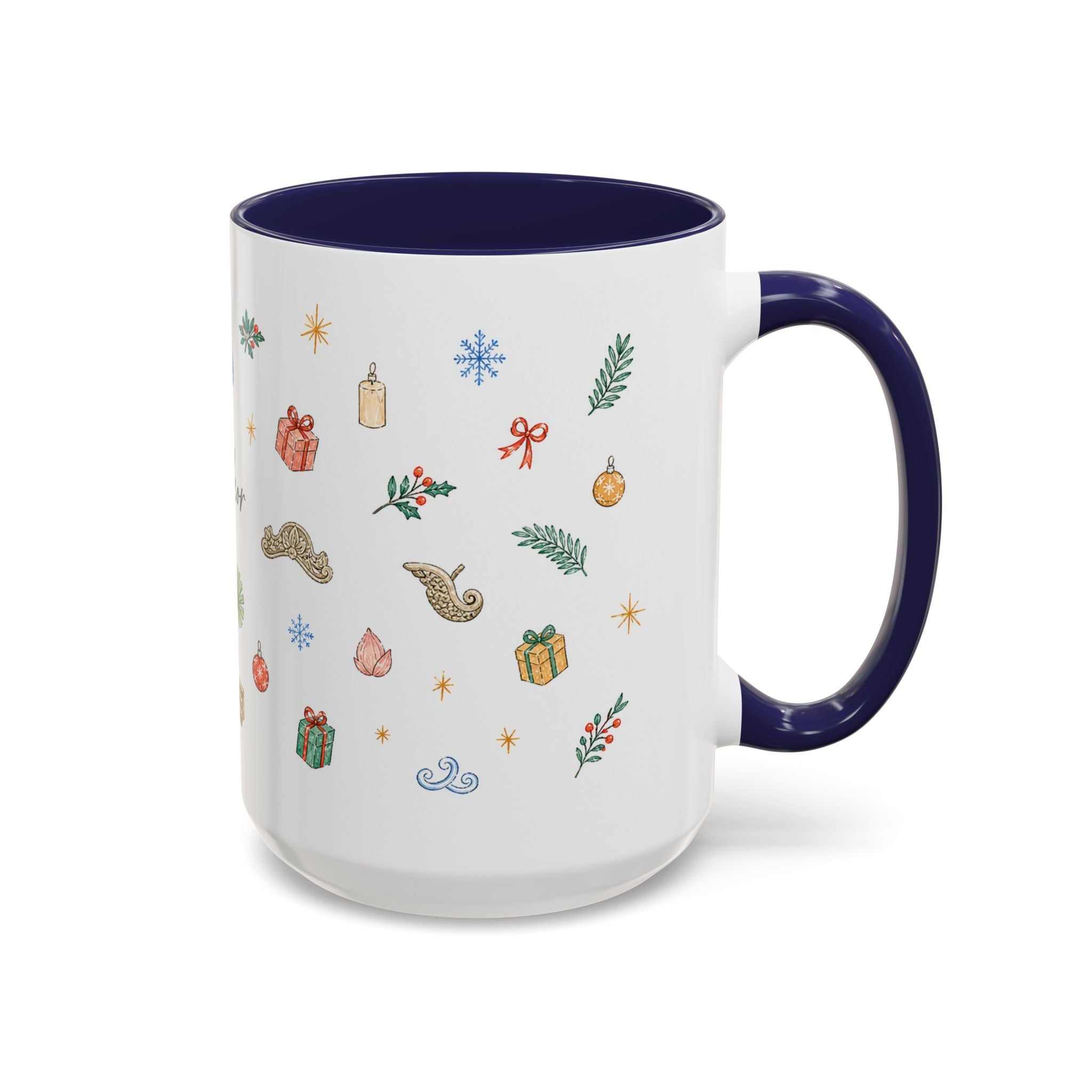 Angkor Christmas Mug | Watercolor Travel Souvenir | Holiday Gift | Accent Ceramic Coffee Cup 11oz 15oz