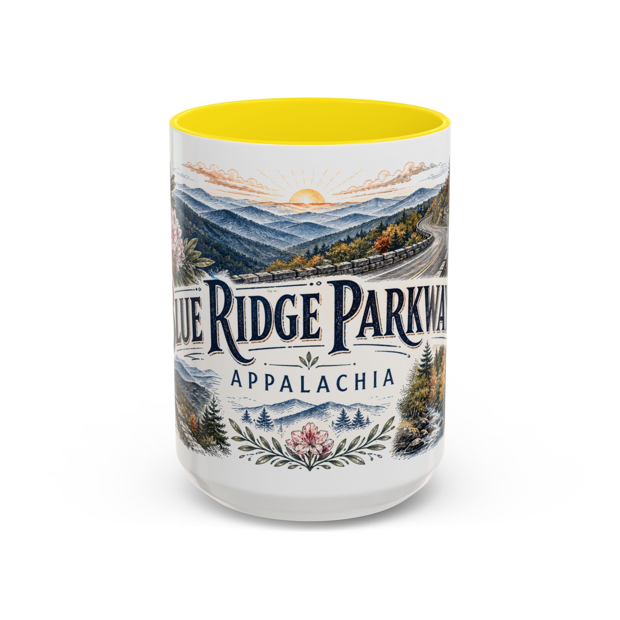 Blue Ridge Parkway Mug, Appalachia Travel Souvenir, Bucket List Gift, Accent Ceramic Coffee Mug 11oz 15oz