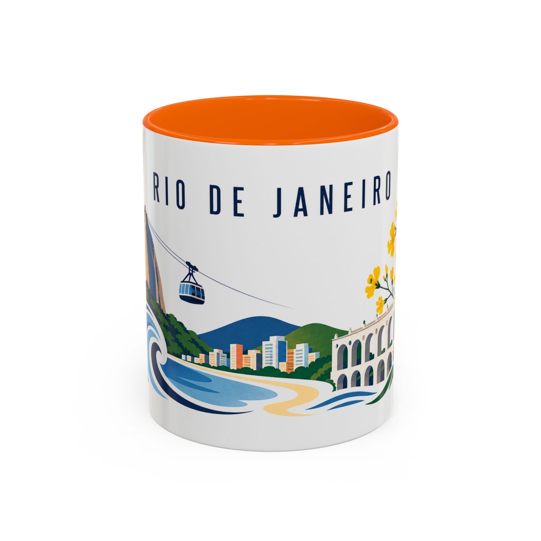 Rio De Janeiro Coffee Mug | Brazil Travel Souvenir | Porcelain Decal City Gift | 11oz 15oz Accent Mug
