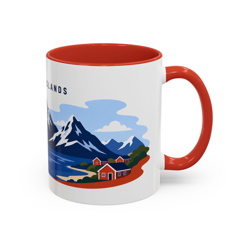 Lofoten Islands Coffee Mug | Travel Destination Souvenir Gift | Accent Color Ceramic 11oz 15oz