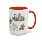 Raleigh Illustrated Travel Mug | City Souvenir Accent Coffee Mug | 11oz 15oz Ceramic Cup