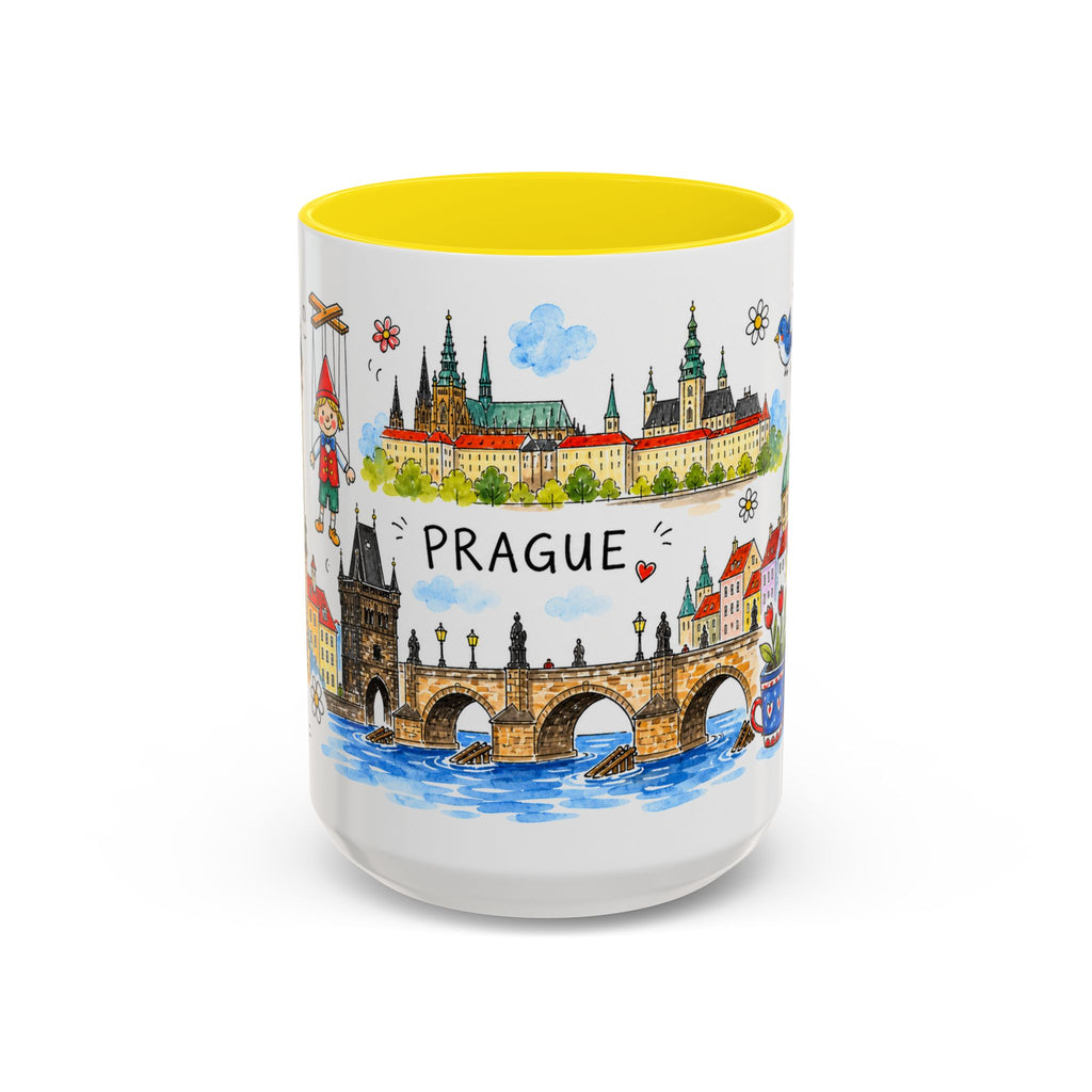 Prague Travel Mug | European City Souvenir Accent Coffee Mug | 11oz 15oz Ceramic Cup