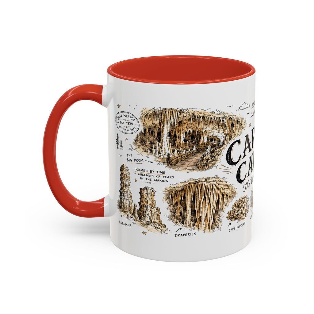 Carlsbad Caverns National Park Coffee Mug | New Mexico Cave Exploration Bat Gift | Accent Color Ceramic 11oz 15oz