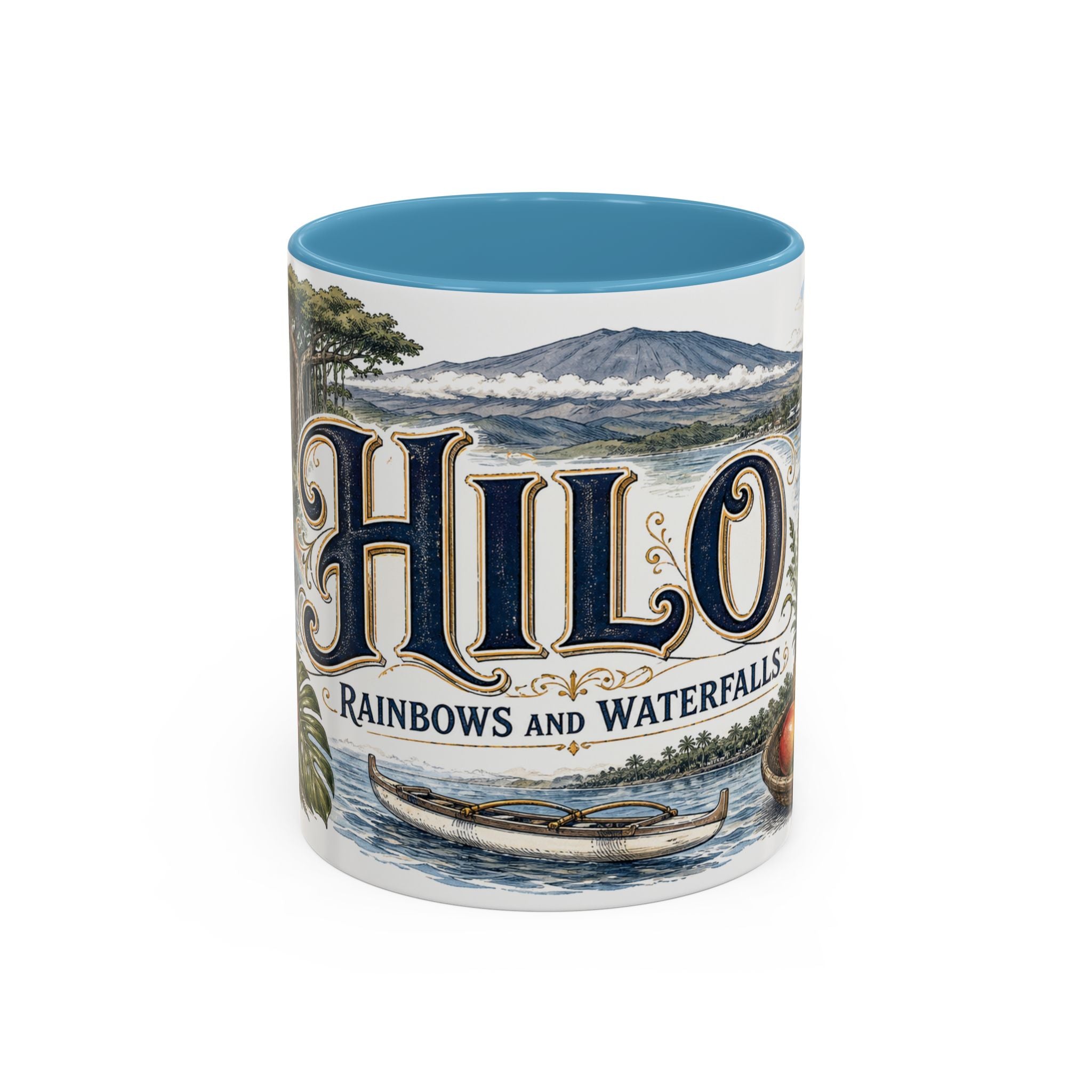 Hilo Coffee Mug | United States Travel Souvenir | Vintage Illustrated City Gift | 11 oz 15 oz Accent Mug