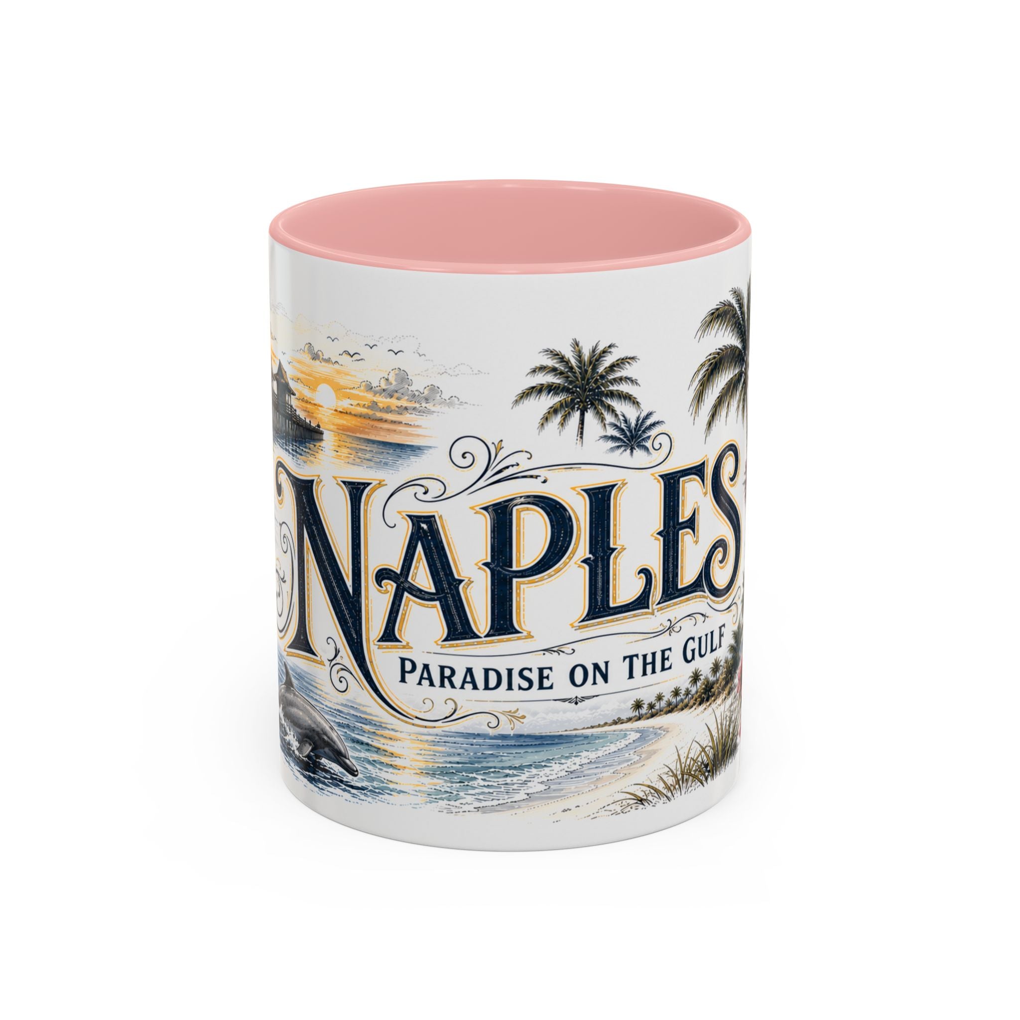 Naples Coffee Mug | United States Travel Souvenir | Vintage Illustrated City Gift | 11 oz 15 oz Accent Mug