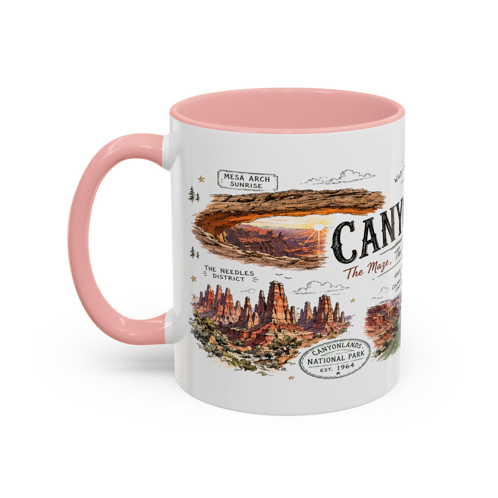 Canyonlands National Park Coffee Mug | Utah Red Rock Desert River Gift | Accent Color Ceramic 11oz 15oz