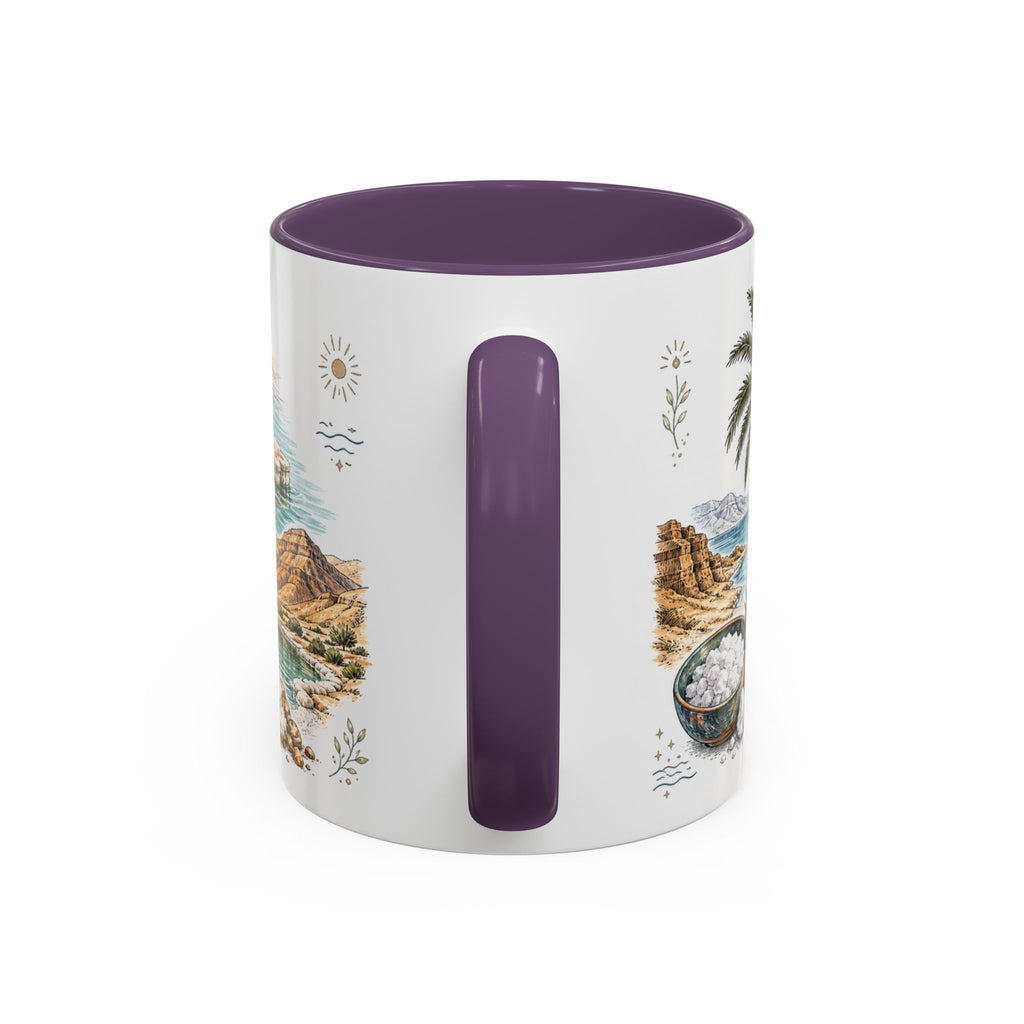 Dead Sea Mug, Jordan Travel Souvenir, Bucket List Gift, Accent Ceramic Coffee Mug 11oz 15oz