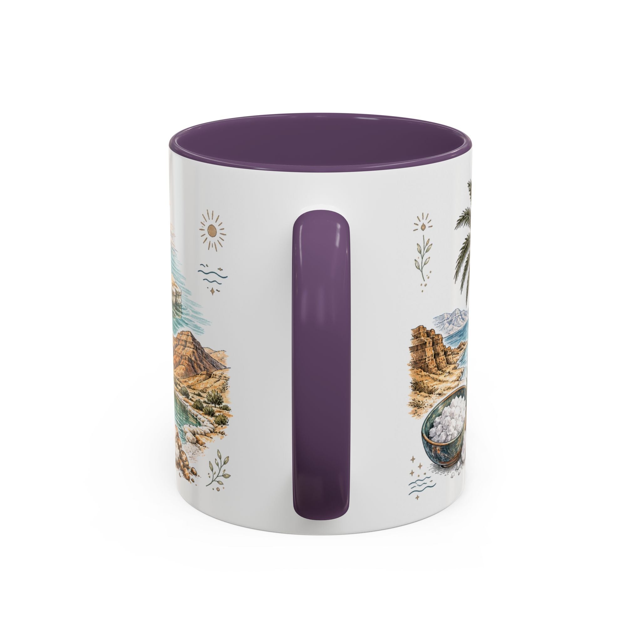 Dead Sea Mug, Jordan Travel Souvenir, Bucket List Gift, Accent Ceramic Coffee Mug 11oz 15oz