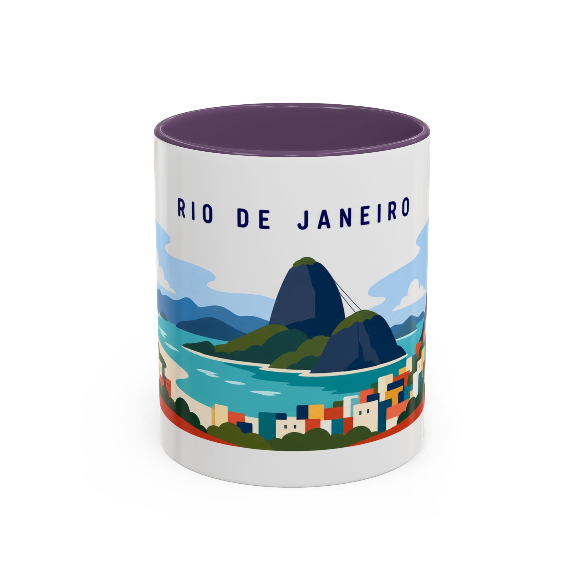 Rio de Janeiro Coffee Mug | Travel Destination Souvenir Gift | Accent Color Ceramic 11oz 15oz