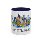 Pittsburgh Illustrated Travel Mug | City Souvenir Accent Coffee Mug | 11oz 15oz Ceramic Cup
