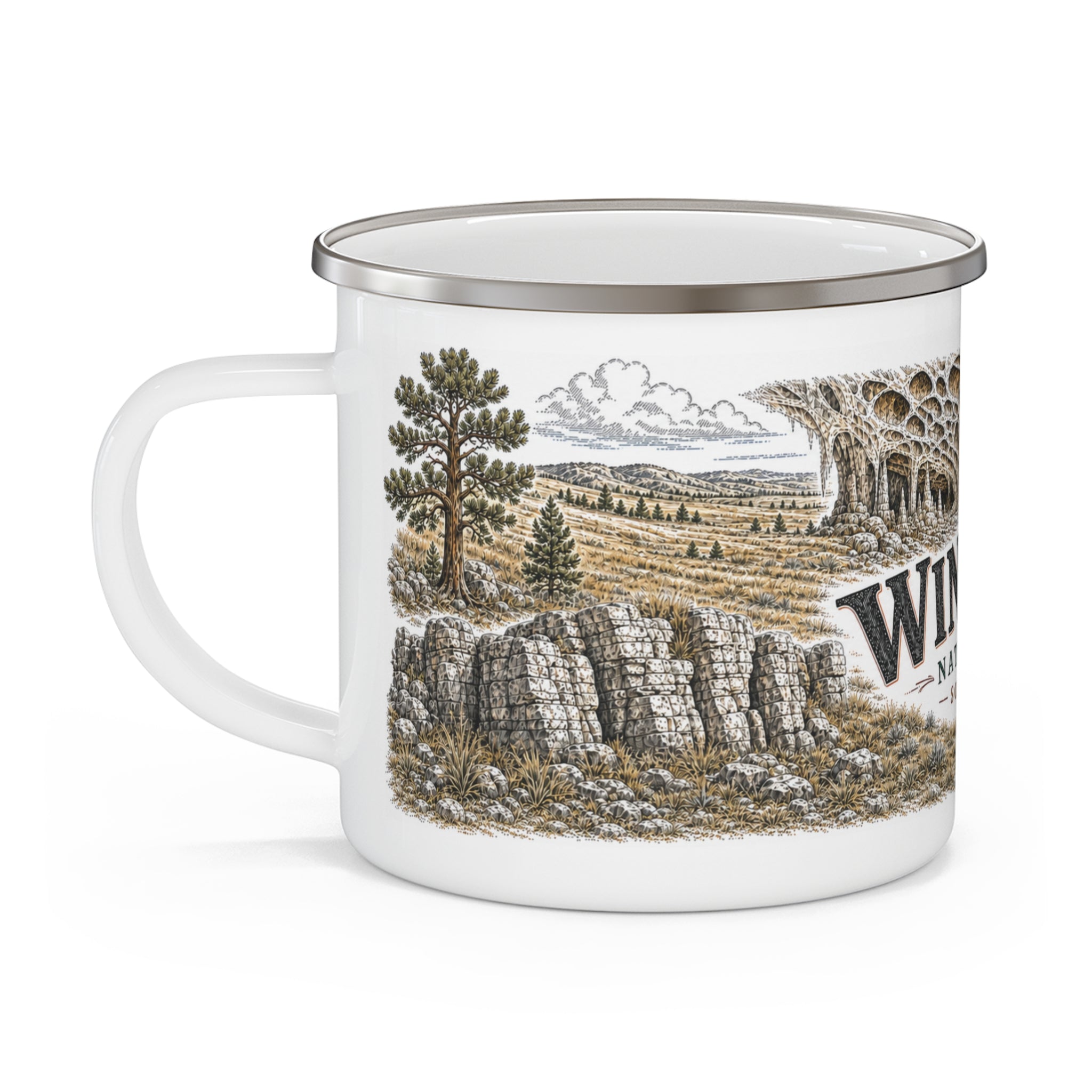 Wind Cave National Park Vintage Enamel Camping Mug | 12oz National Park Hiking Gift