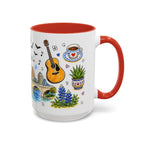 Austin Illustrated Travel Mug | City Souvenir Accent Coffee Mug | 11oz 15oz Ceramic Cup