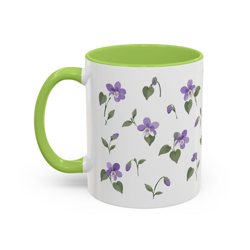 Rhode Island Violet Mug, State Flower Floral Coffee Cup, 11oz Botanical Gift