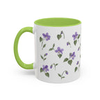 Rhode Island Violet Mug, State Flower Floral Coffee Cup, 11oz Botanical Gift