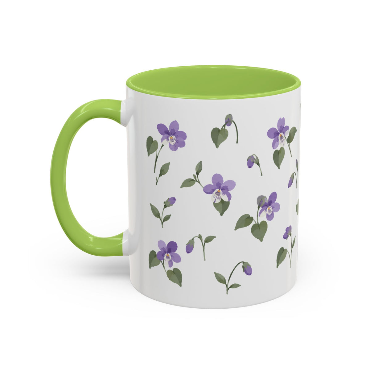 Rhode Island Violet Mug, State Flower Floral Coffee Cup, 11oz Botanical Gift