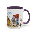 Rothenburg Illustrated Travel Mug | Germany Souvenir Accent Coffee Mug | 11oz 15oz Ceramic Cup