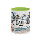 Fort Lauderdale Coffee Mug | United States Travel Souvenir | Vintage Illustrated City Gift | 11 oz 15 oz Accent Mug