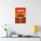 Berlin Germany Framed Poster | Vintage Travel Wall Art | Black Walnut White Frame | 16x24 20x30